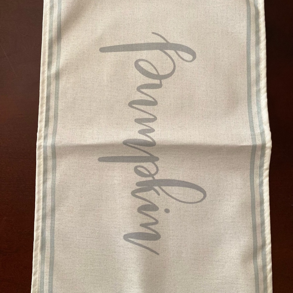 Farmhouse Pumpkin Table Runner - Blue and Gray - Picture 4 of 11